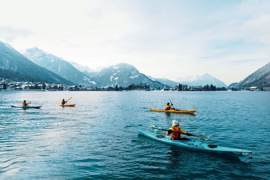 Winter Kajak auf dem Brienzersee